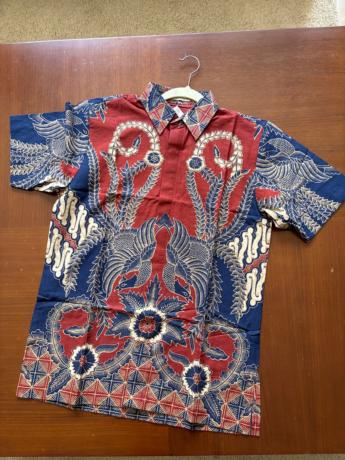 Mens Shirt Red Blue Cakra