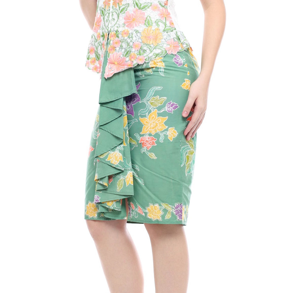 Bottom Skirt Kebaya Saci White Green
