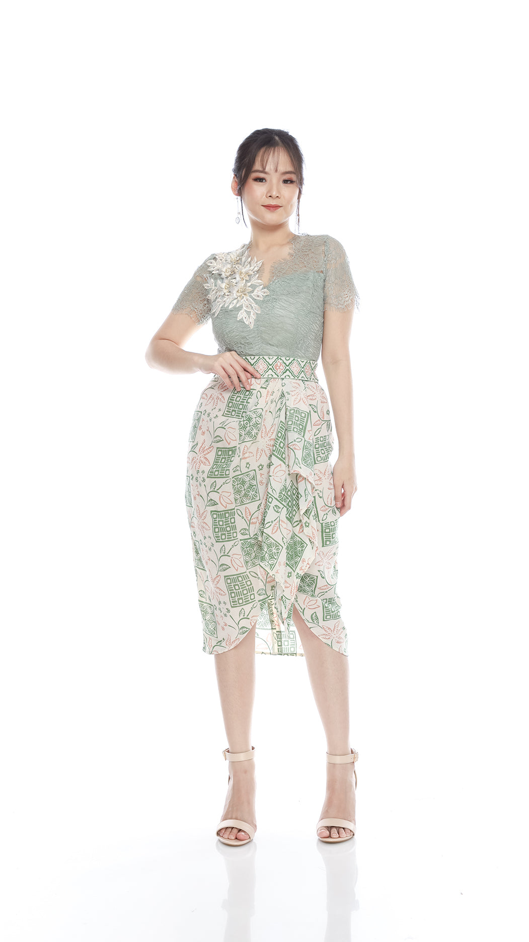 Dress Sarimaya Flower Light Green