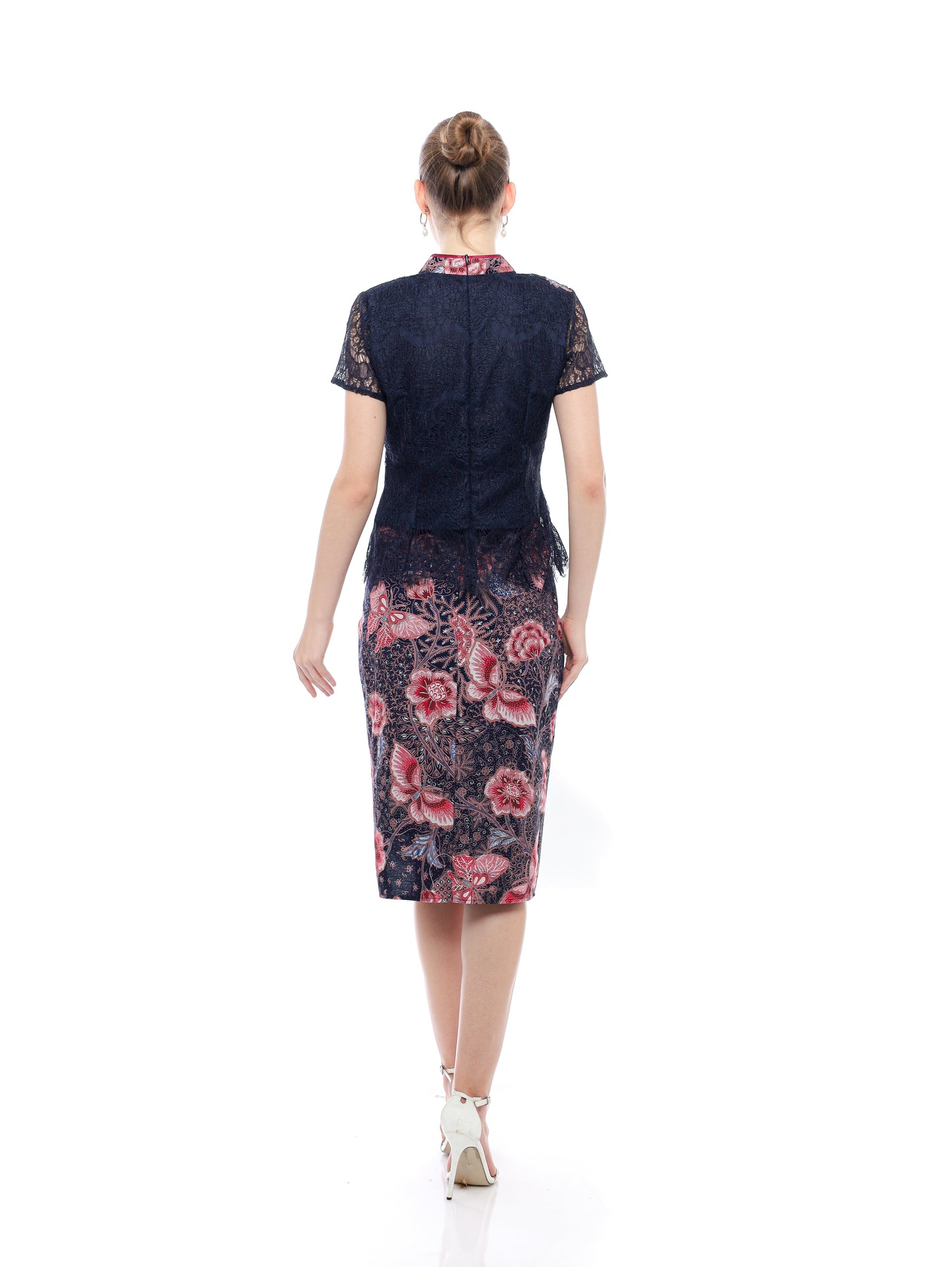 Dress CNY Navy Blue Floral Style