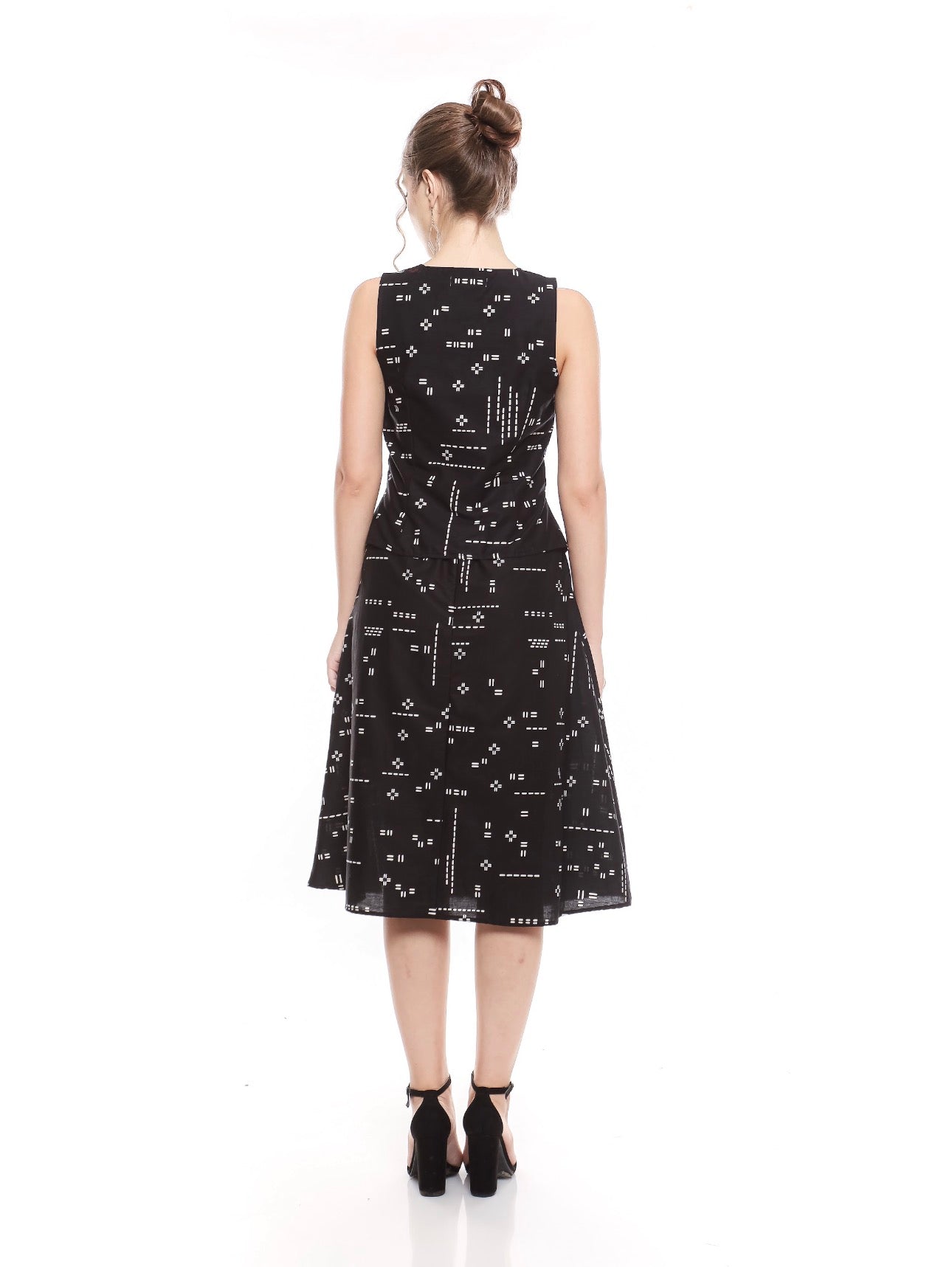 Set Black Batik Dot Skirt