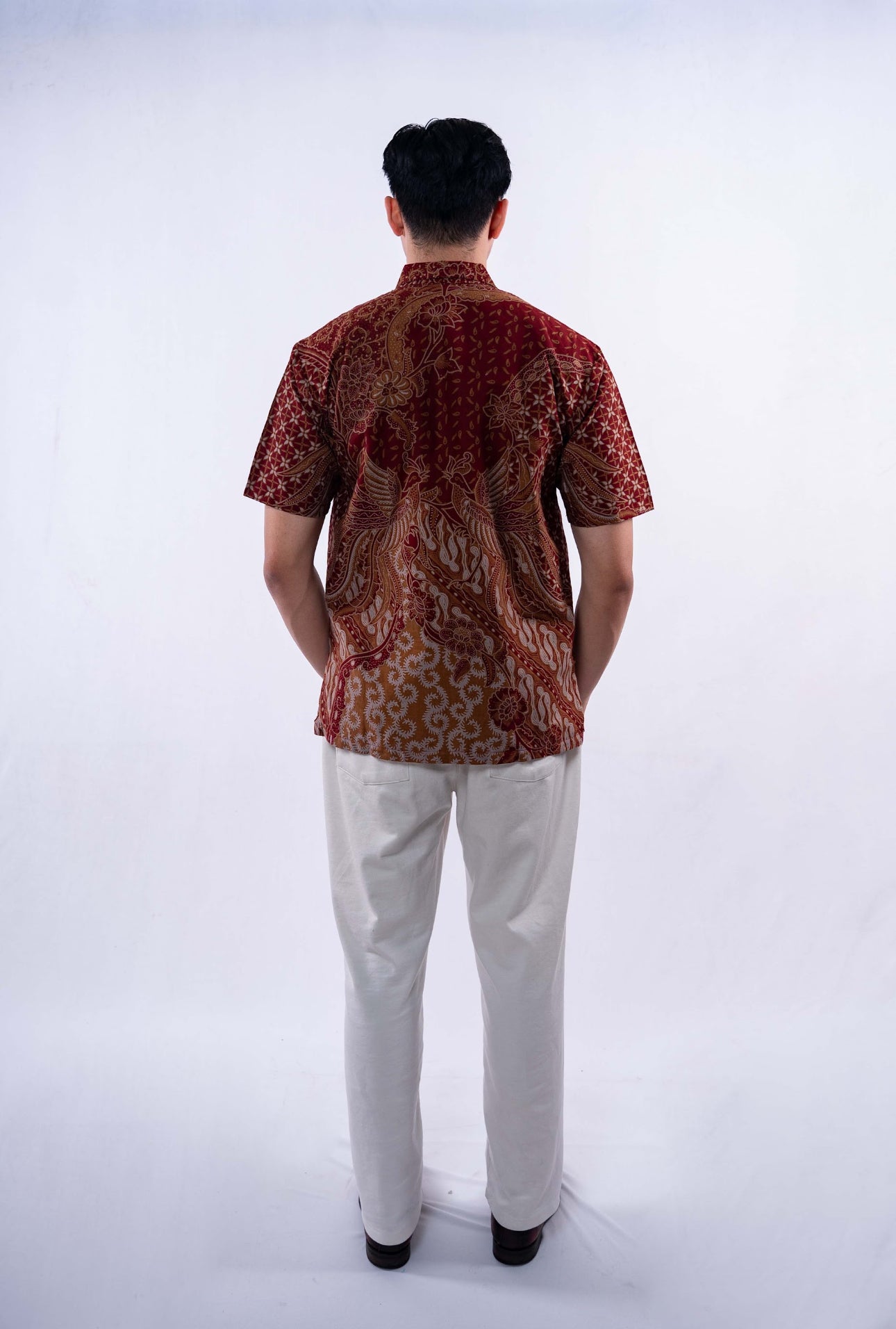 Men Shirt Brown Bird Grey