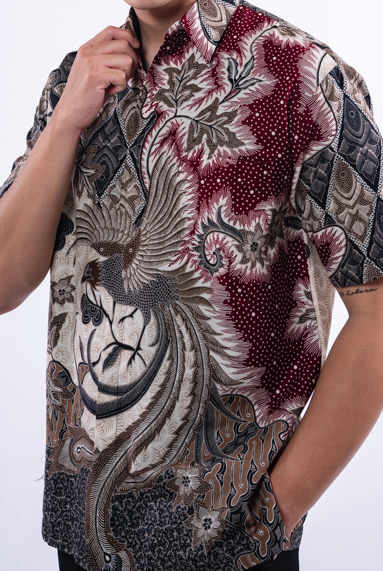 Men Shirt Black Diamond Flying Bird