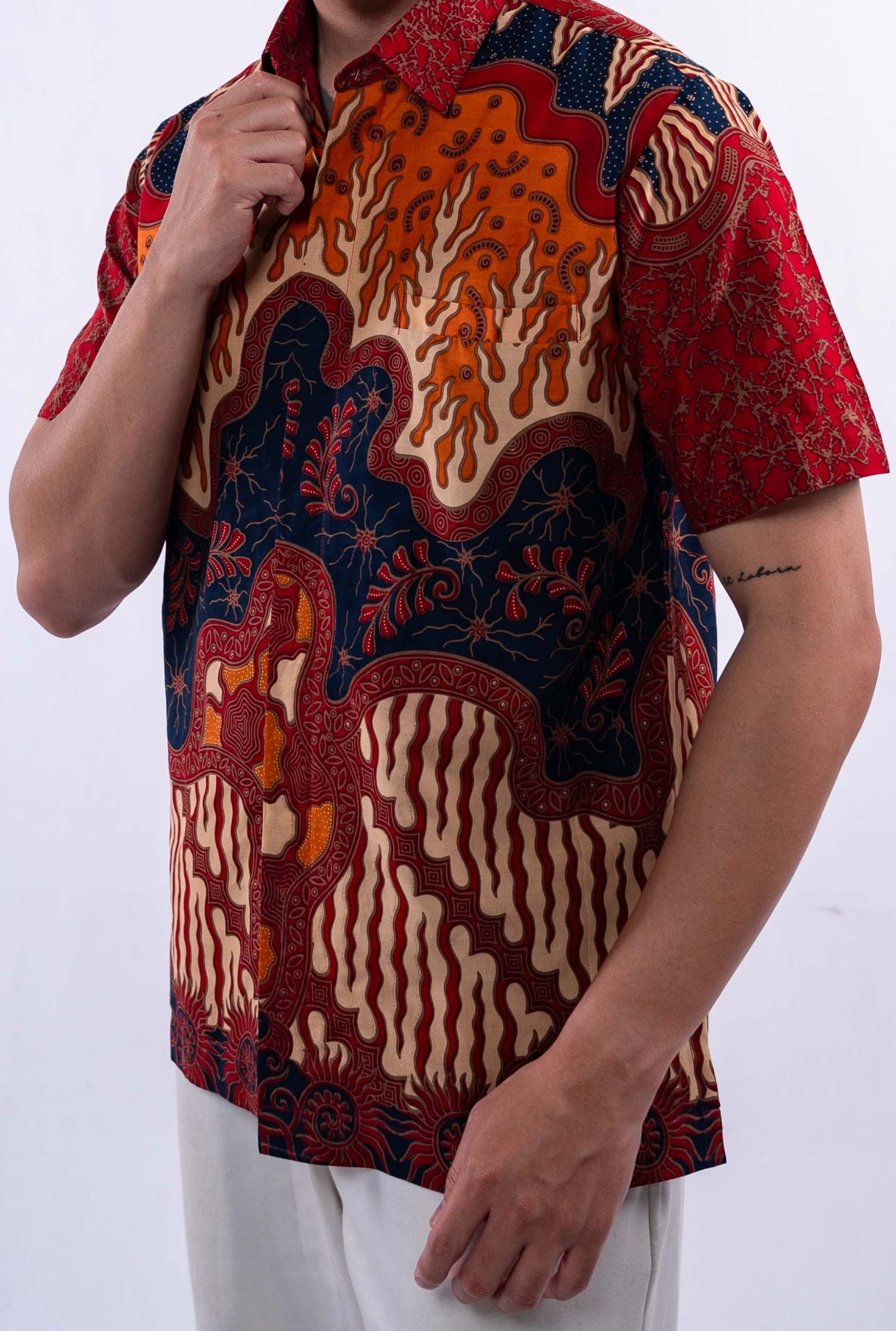 Men Shirt CNY Red Wave