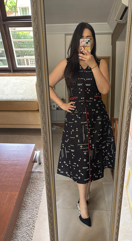 Set Black Batik Dot Skirt