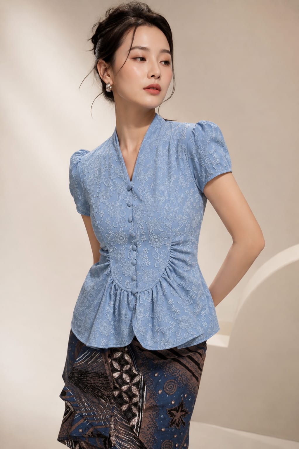 Top Baby Blue Bunga Rampai