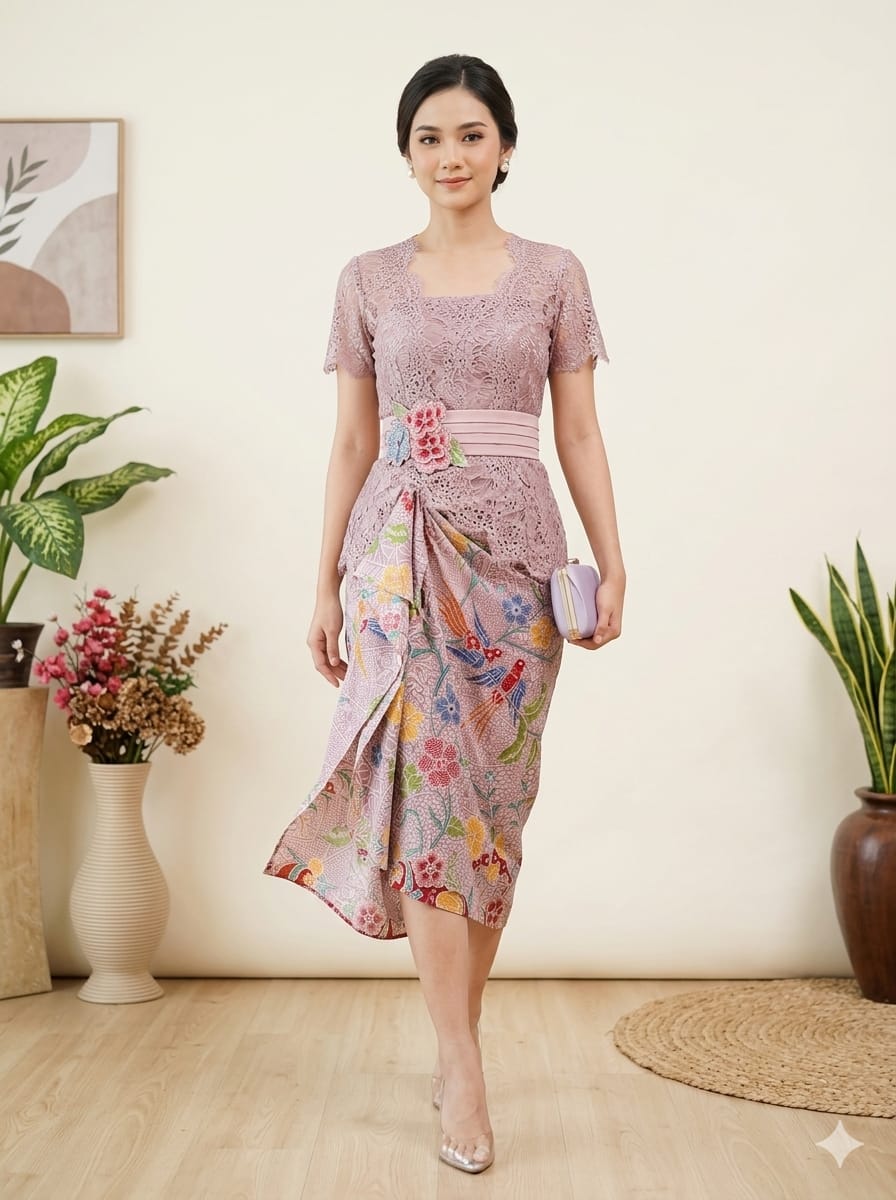 Dress Lace Flower Bird Pink