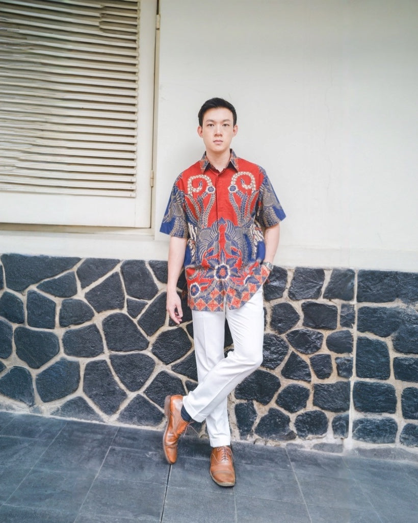 Men Shirt CNY Square Love Bird