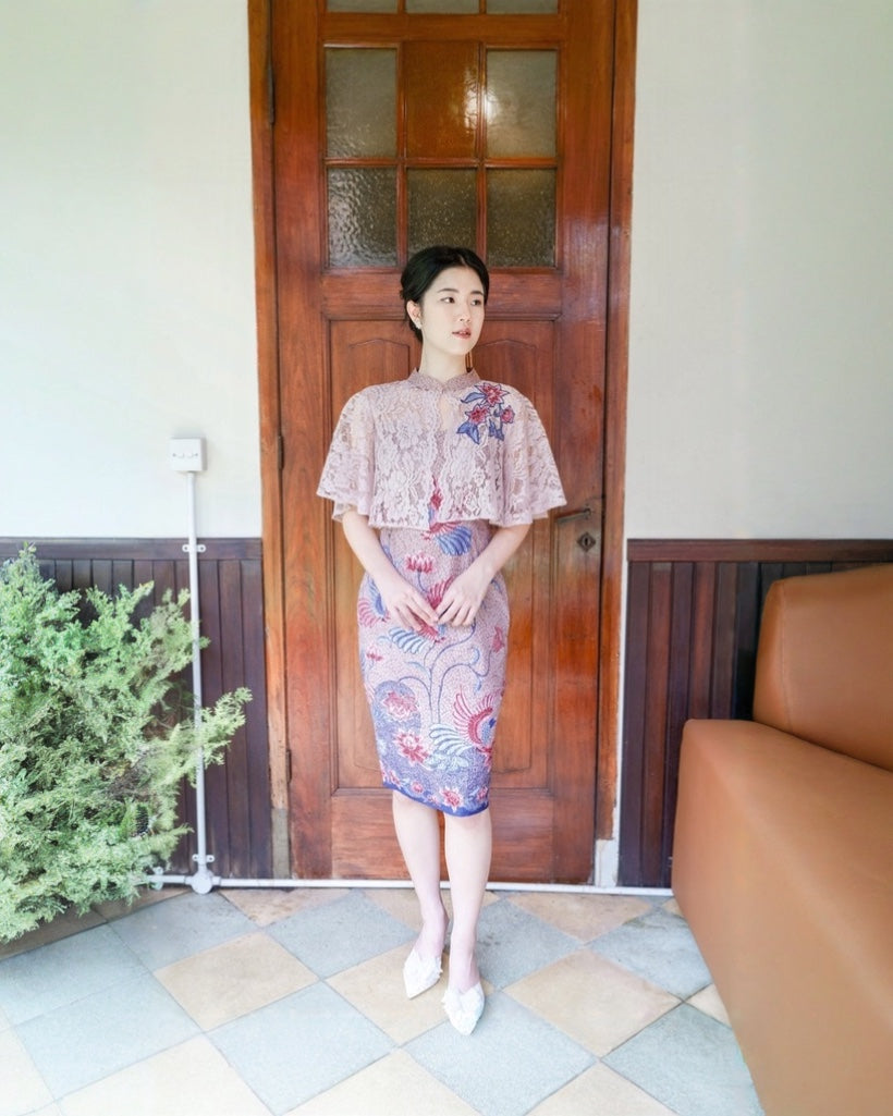 Dress CNY Cheongsam Rope Purple Li Hua