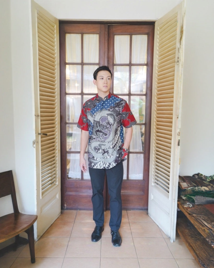 Men Shirt CNY Cheongsam Dragon