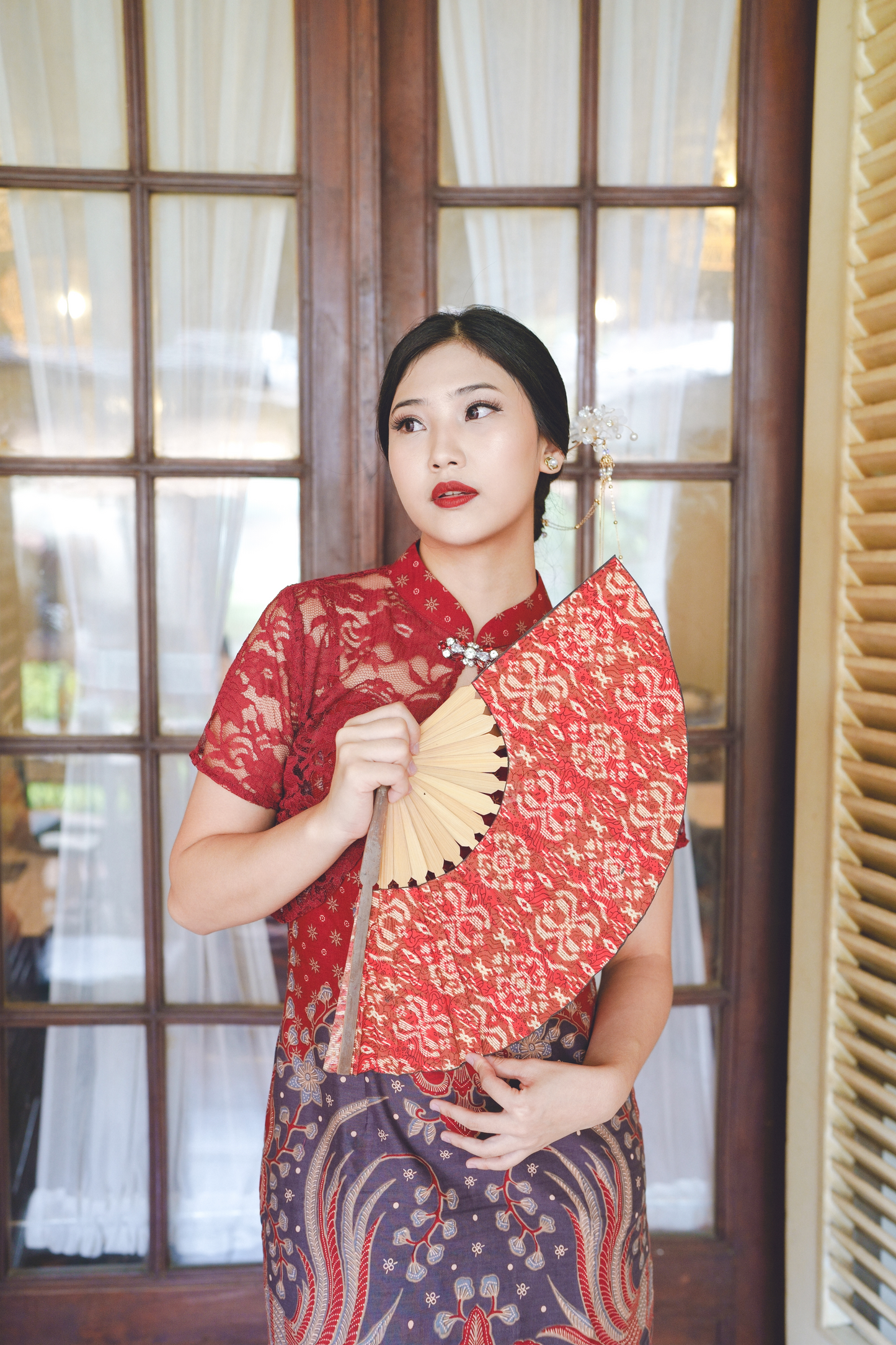 Dress CNY Cheongsam Maroon Xi Shi