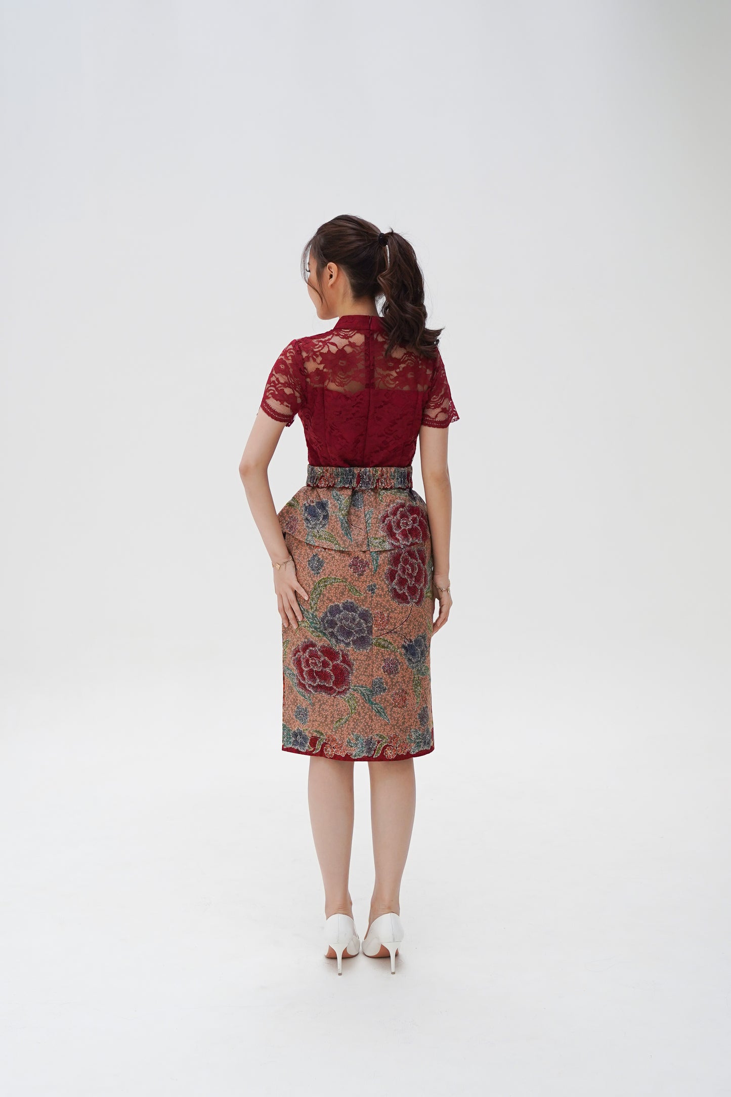 Dress CNY Cheongsam Maroon Lie Mei