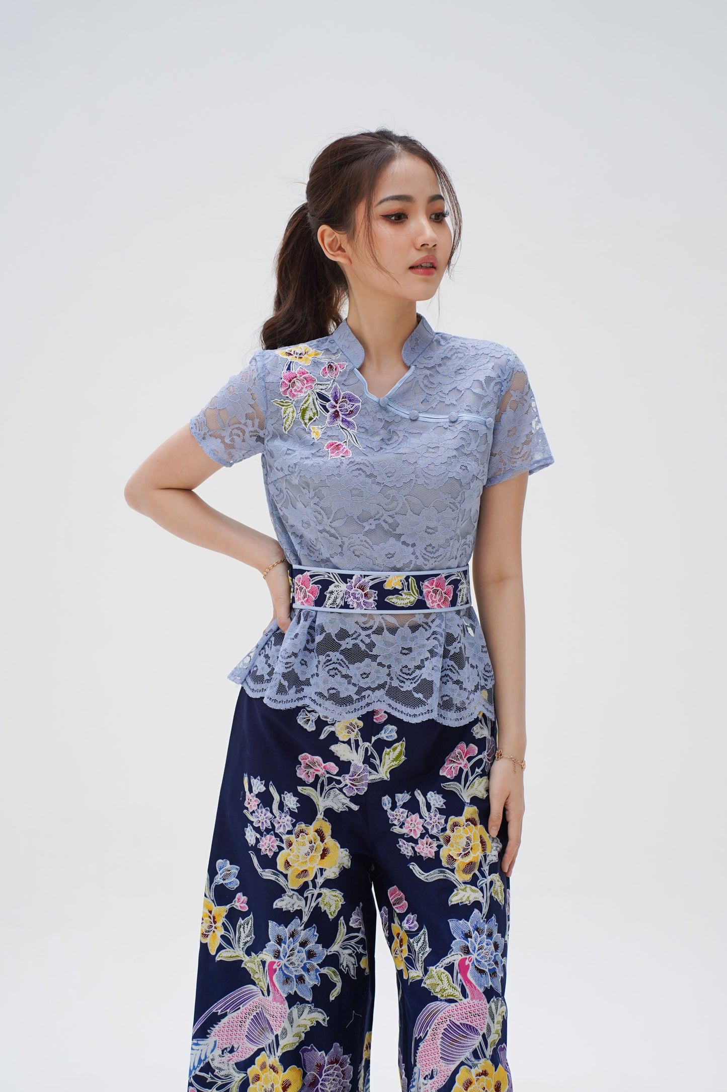 Set CNY Cheongsam Blue Shishi