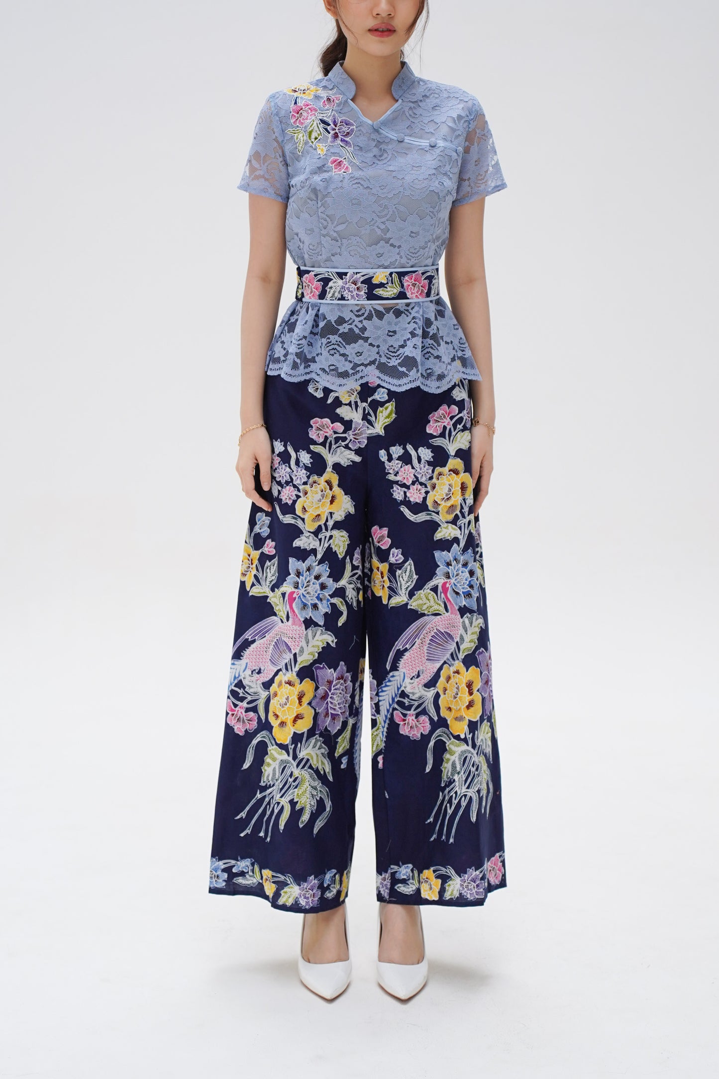 Set CNY Cheongsam Blue Shishi