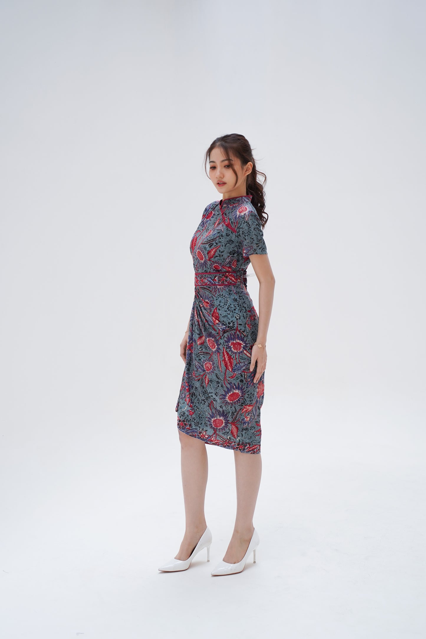 Dress CNY Cheongsam Grey Min Tao