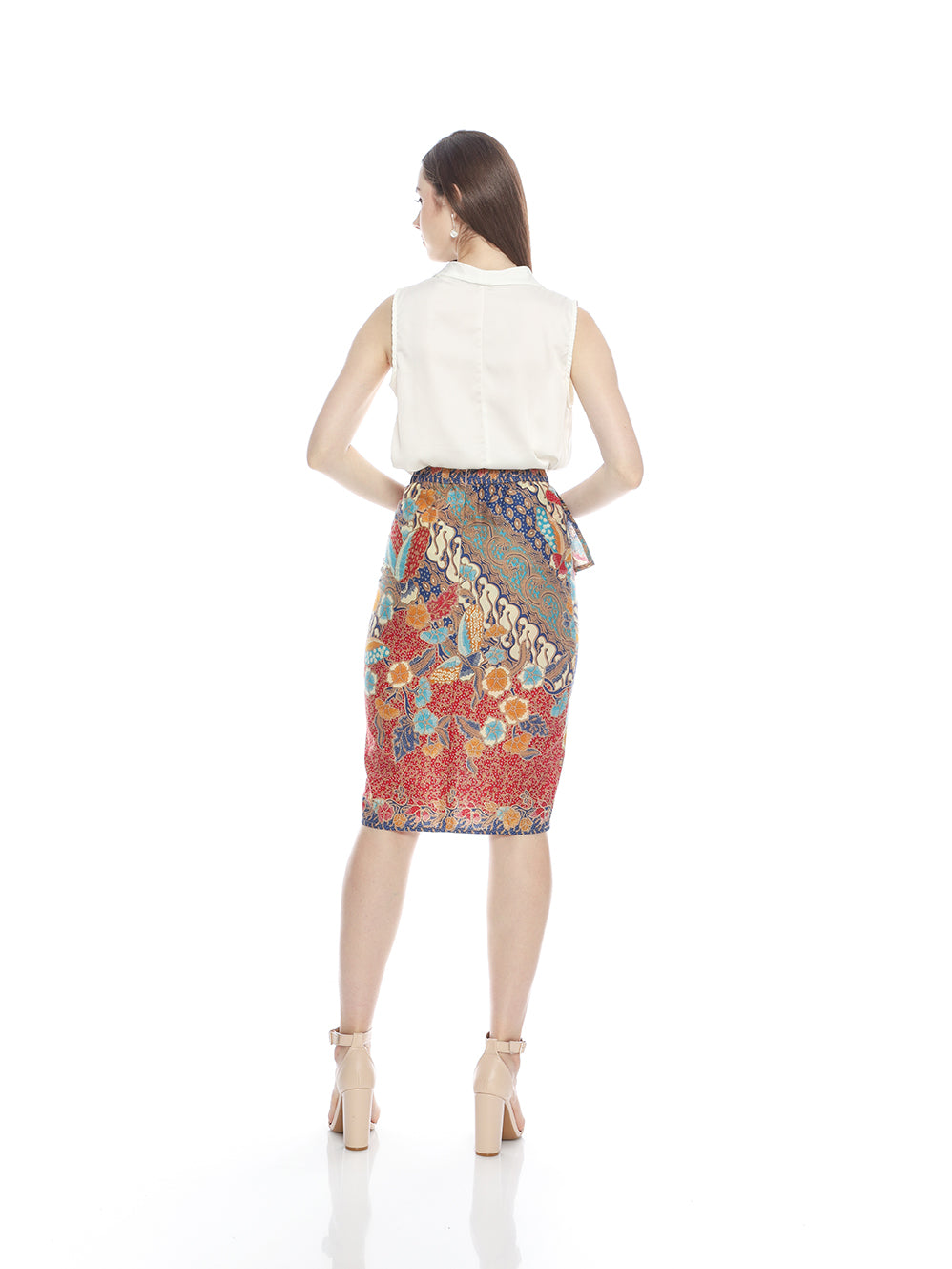 Bottom Red Blue Umpak Skirt