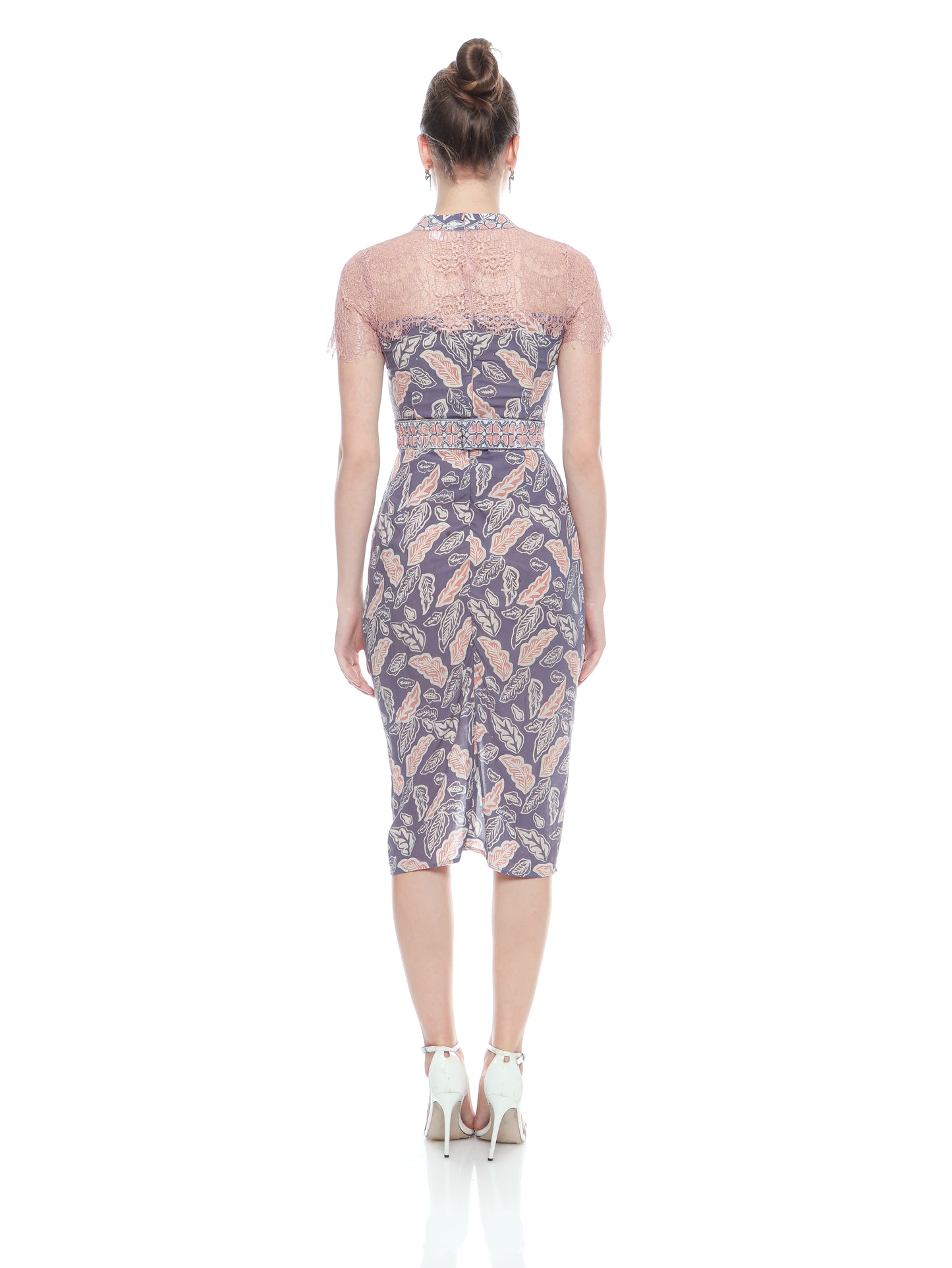 Dress Cheongsam Purple Lace