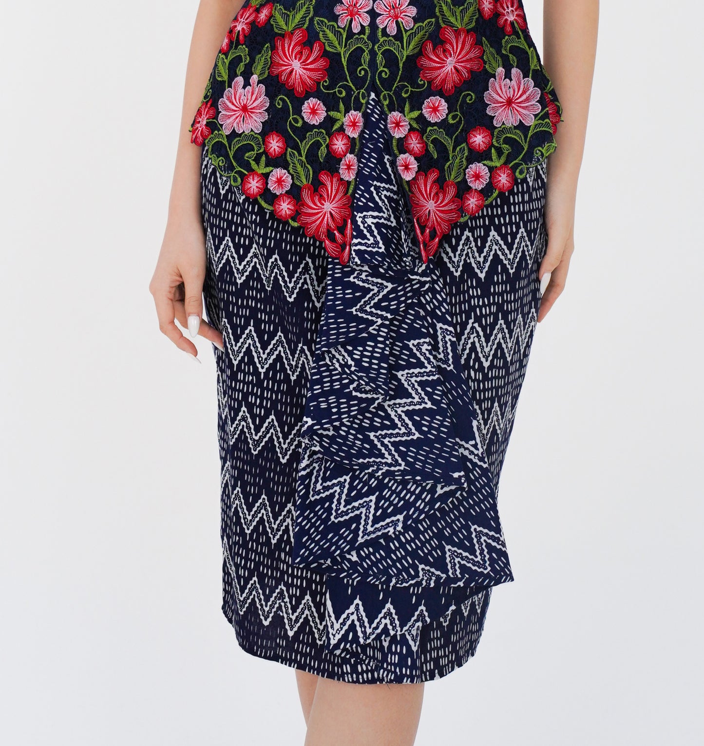 Skirt Blue Bunga Rampai