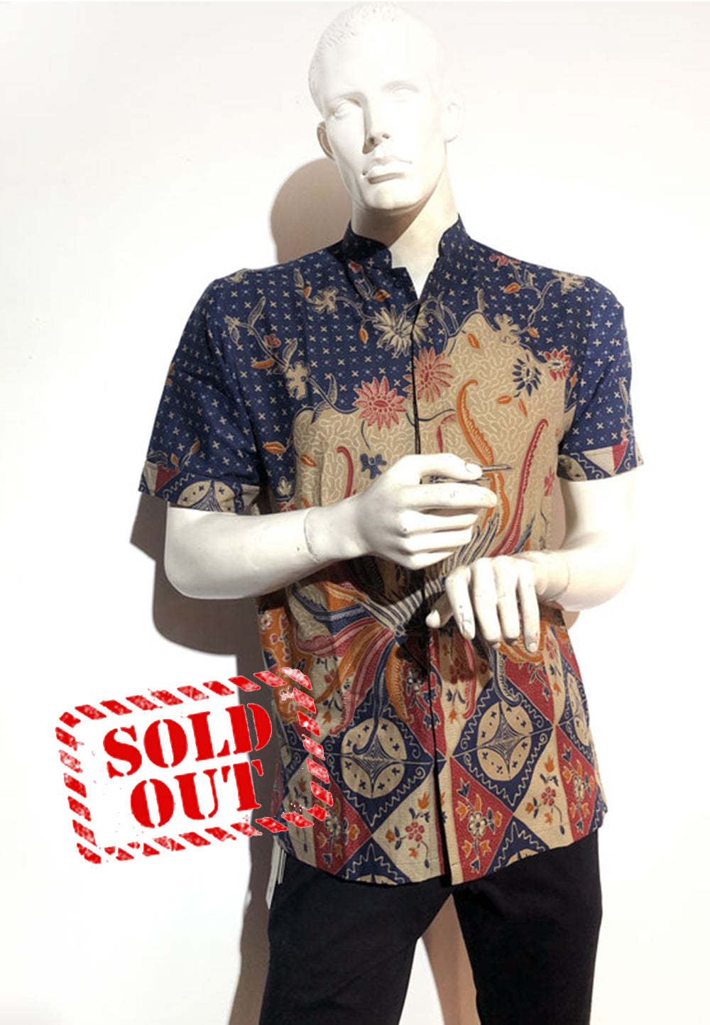 Men Navy Batik Sinaran Shirt
