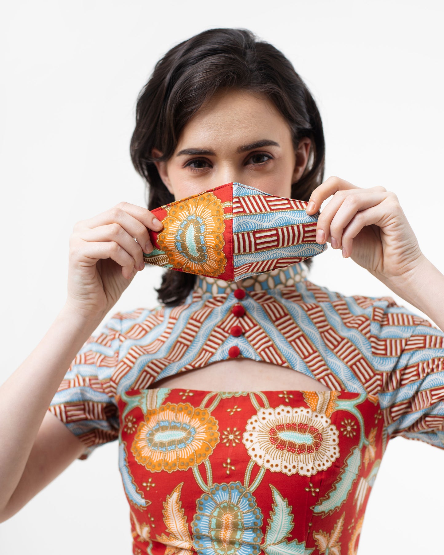 Dress Red Cotton Cheongsam Batik