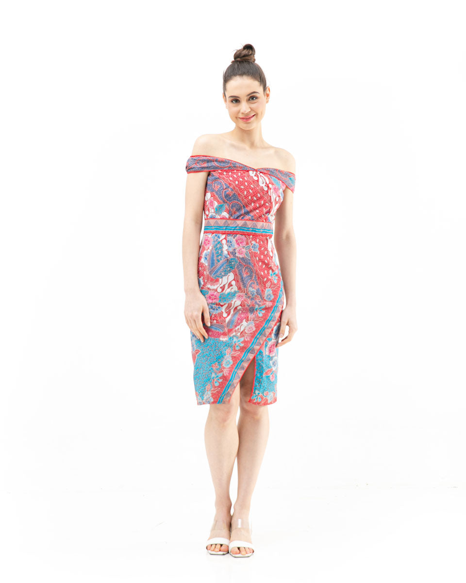 Dress Parang Batik Red Sabrina