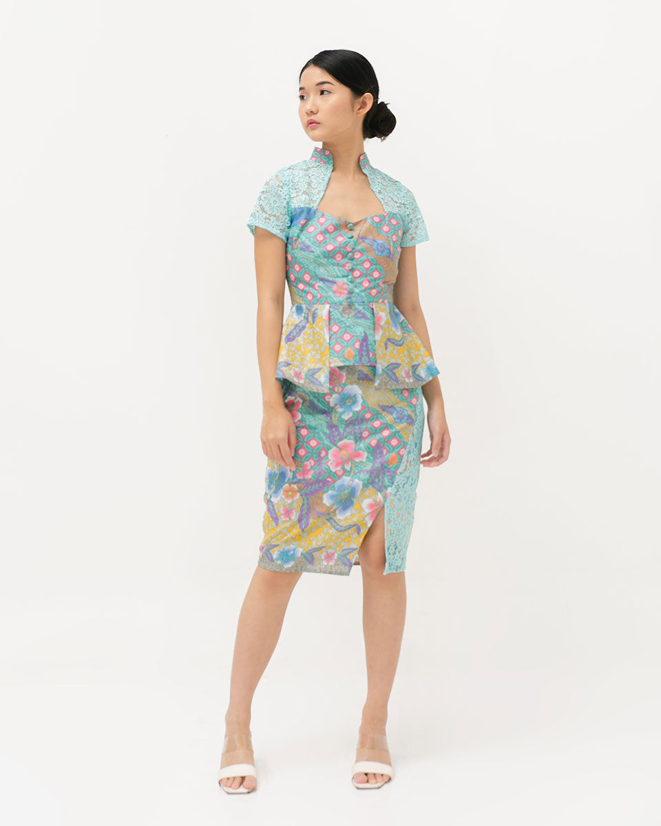 Mint Cotton Peplum Top