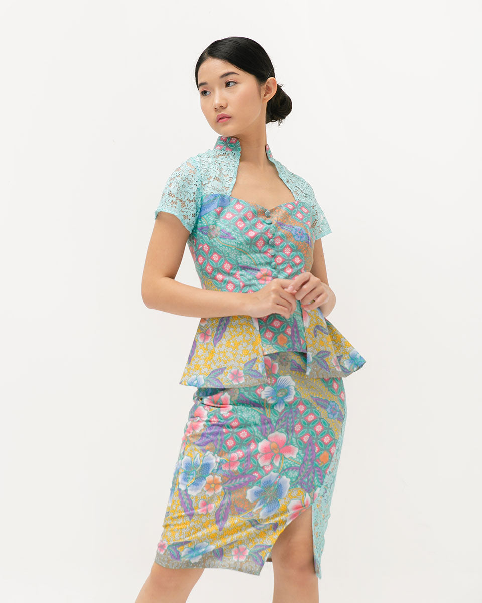 Mint Cotton Peplum Top
