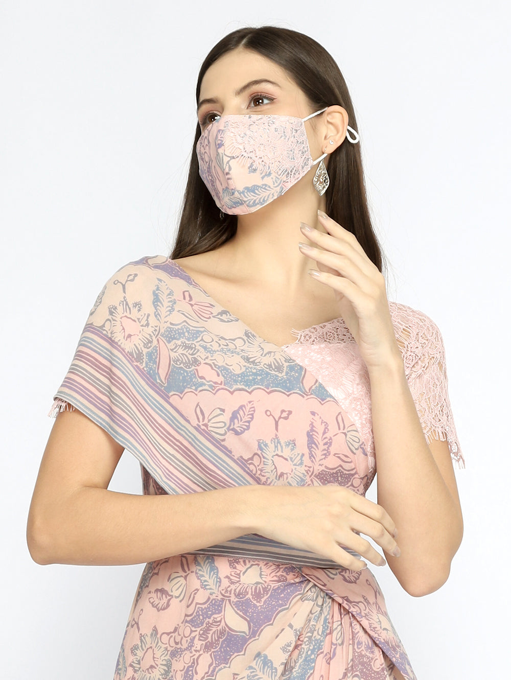 Dress Batik Lace Sleeves Dress