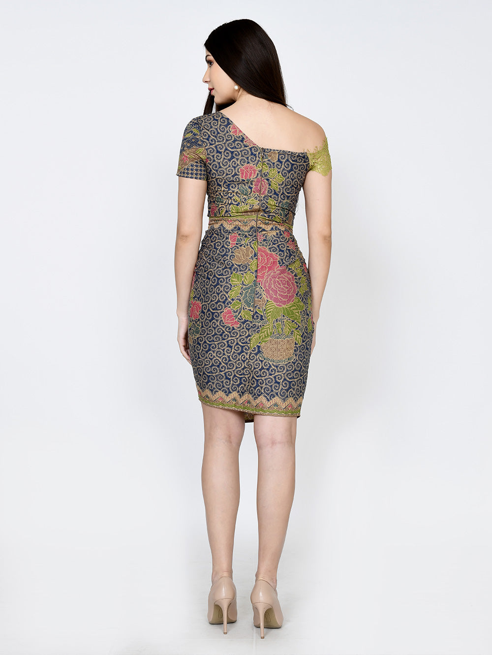 Dress Sabrina Batik with Green Lace