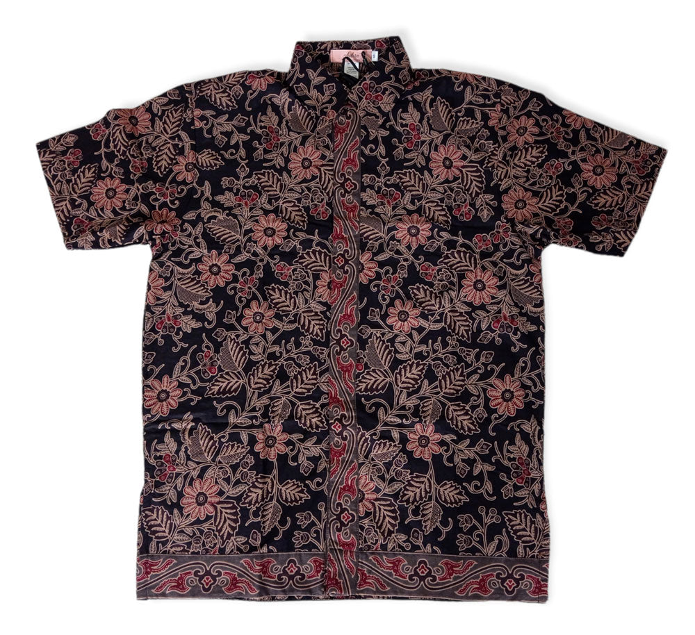 Men Shirt Flower Red Malang Batik