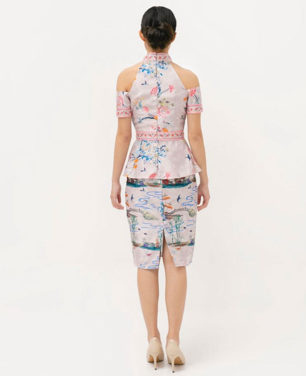 Dress Pink Peplum Cheongsam