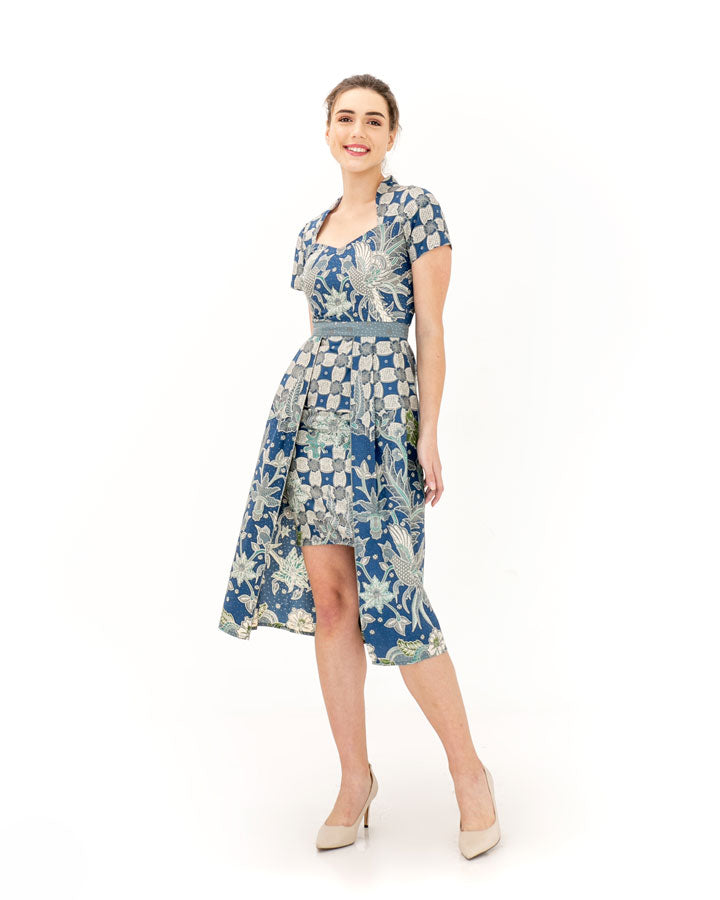 Set Long Blue Set Top and Skirt