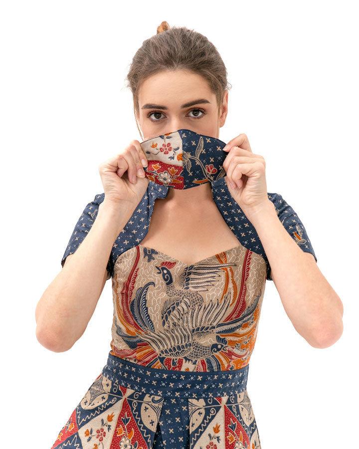 Top Navy Batik Sinaran with Tassel