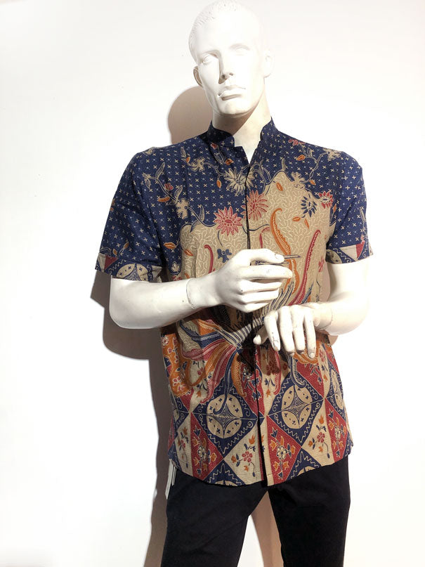 Men Navy Batik Sinaran Shirt