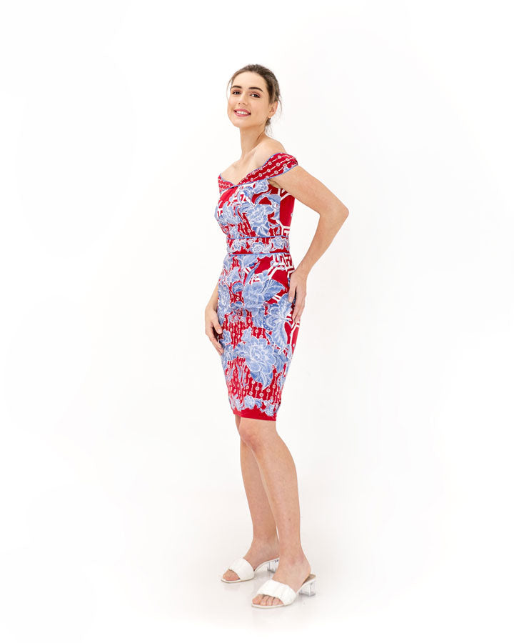 Dress Sabrina Red Batik