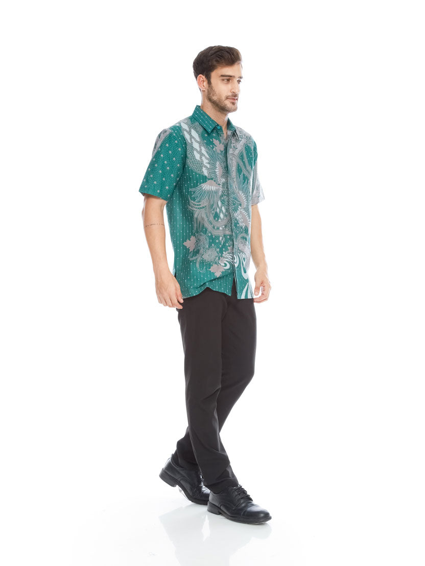 Tosca Grey Modern Batik Men Shirt
