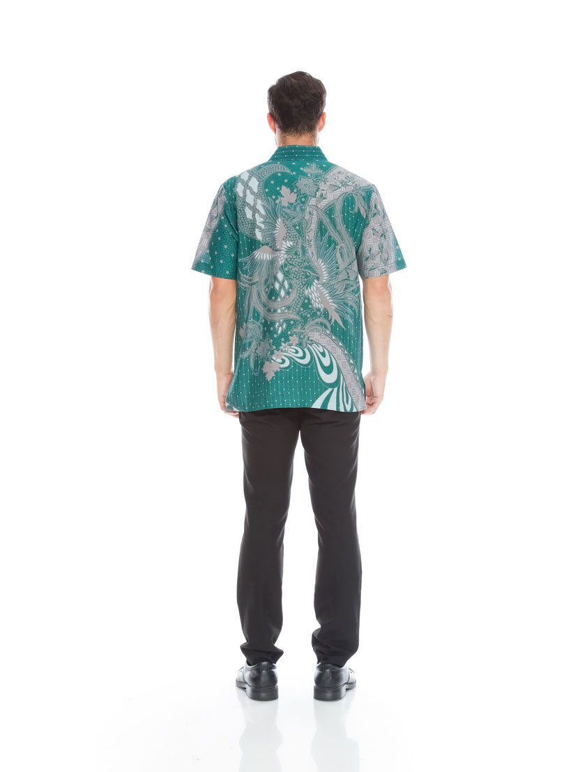 Tosca Grey Modern Batik Men Shirt
