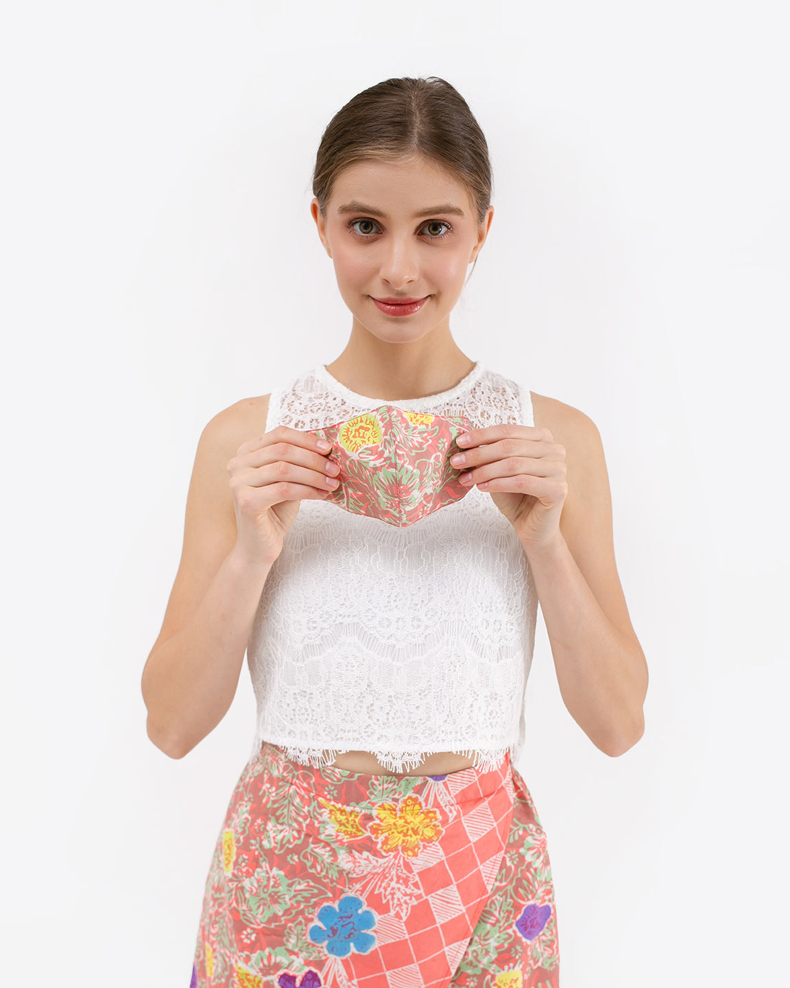 Bottom Kawung Orange Skort