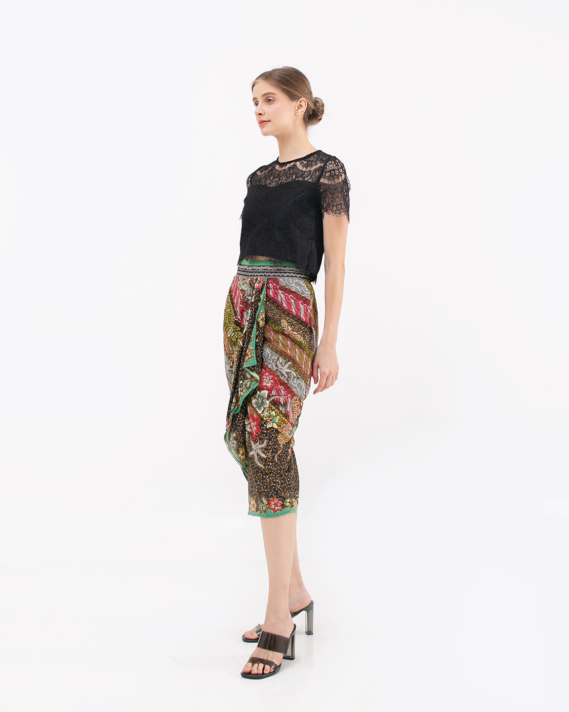 Bottom Paris Green Black Skirt