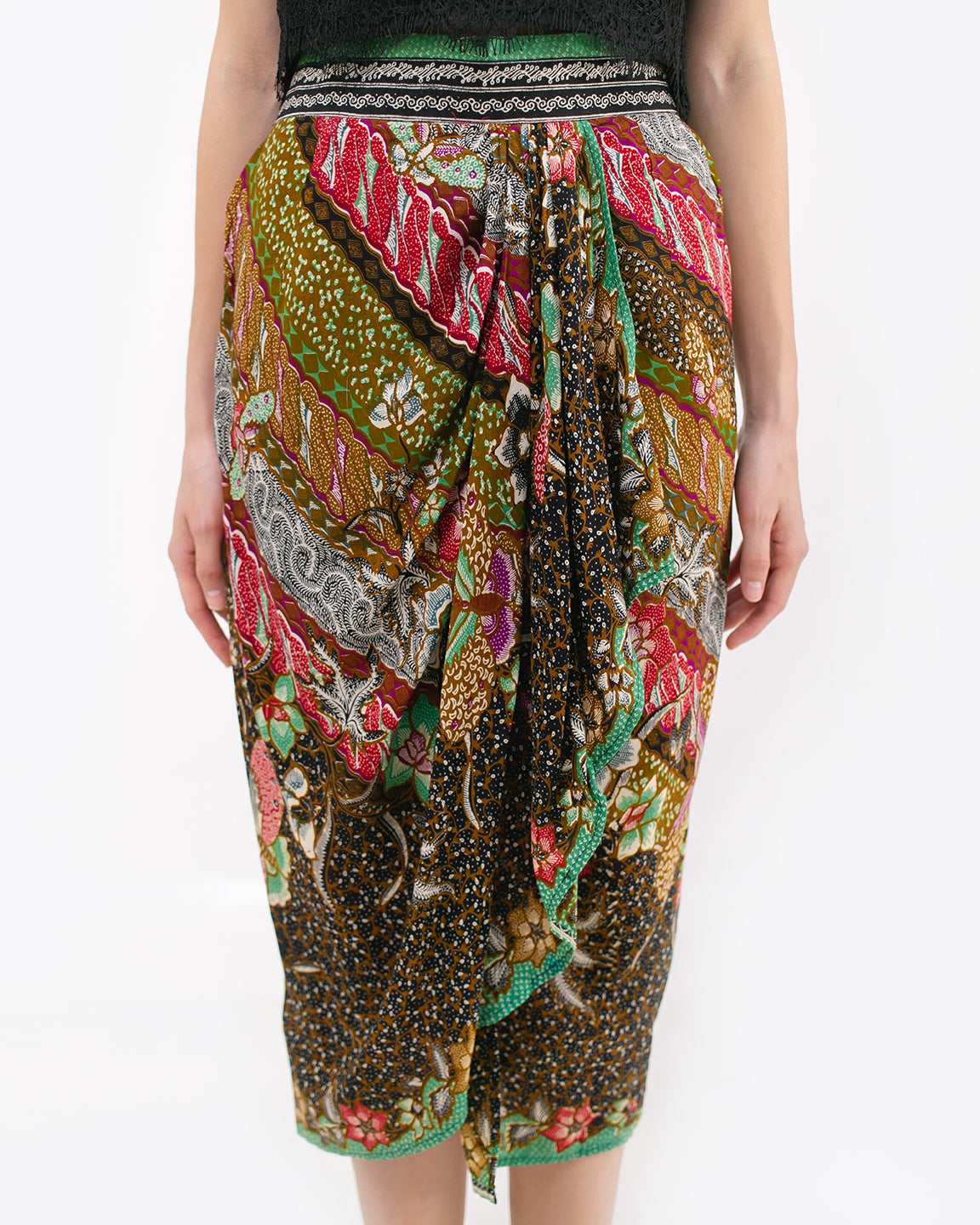 Bottom Paris Green Black Skirt