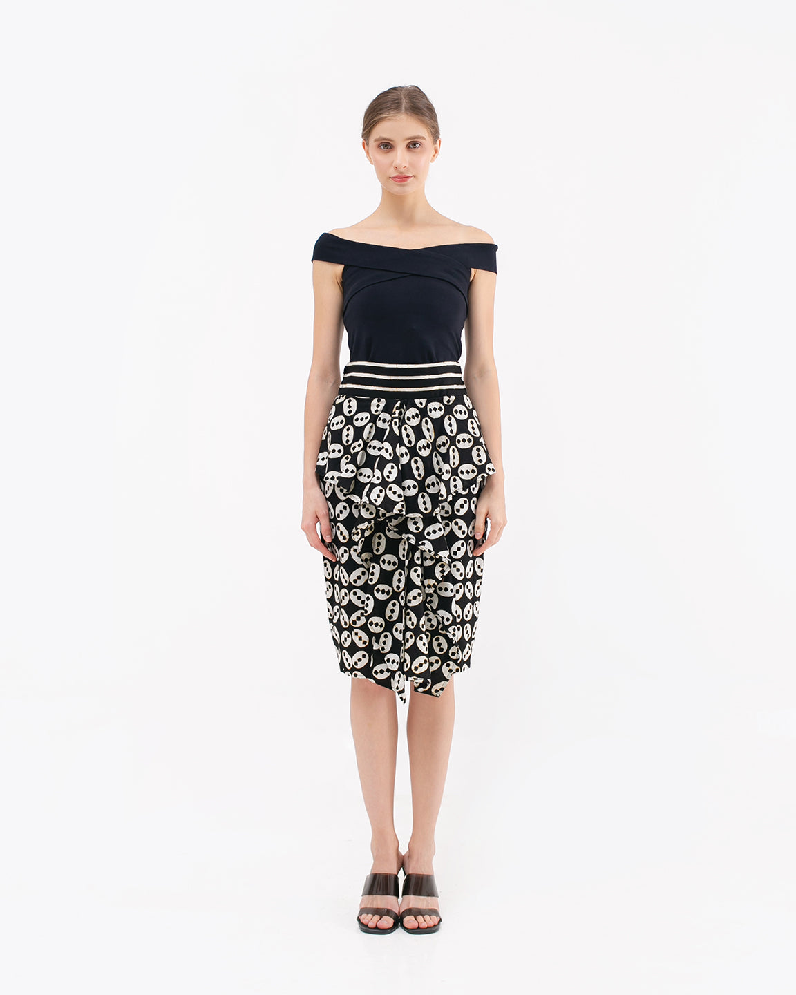Bottom Kawung Cotton Black Skirt