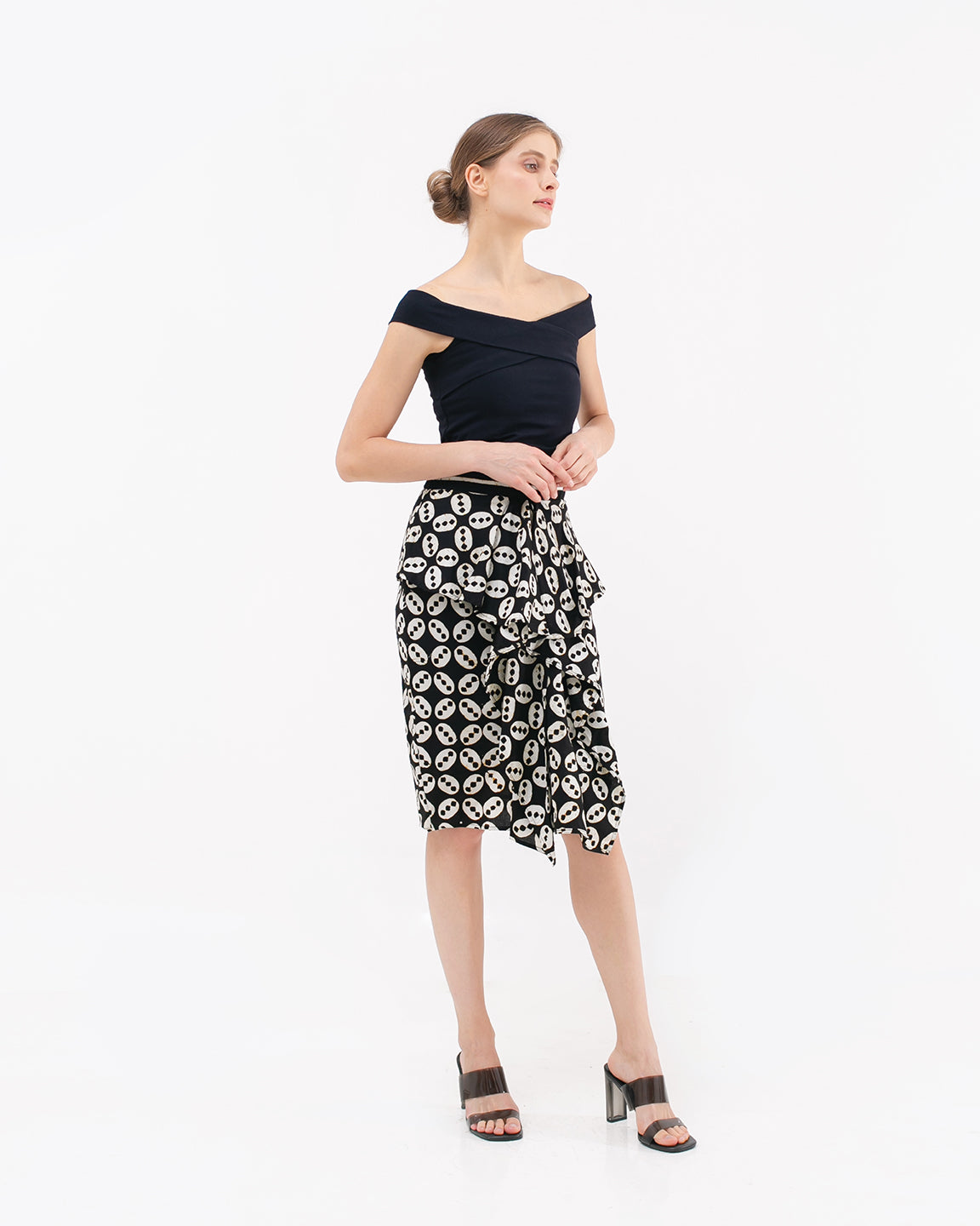 Bottom Kawung Cotton Black Skirt