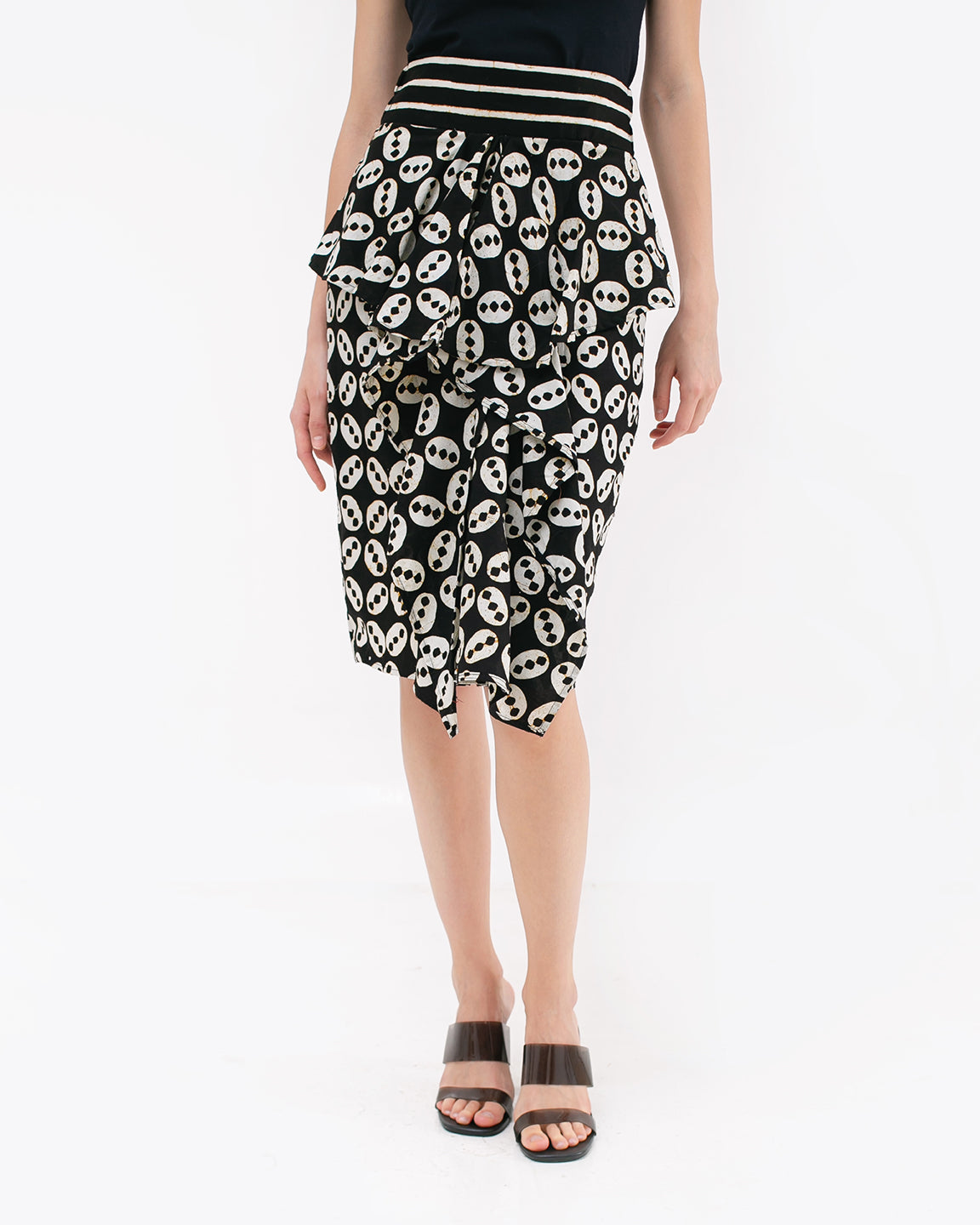 Bottom Kawung Cotton Black Skirt