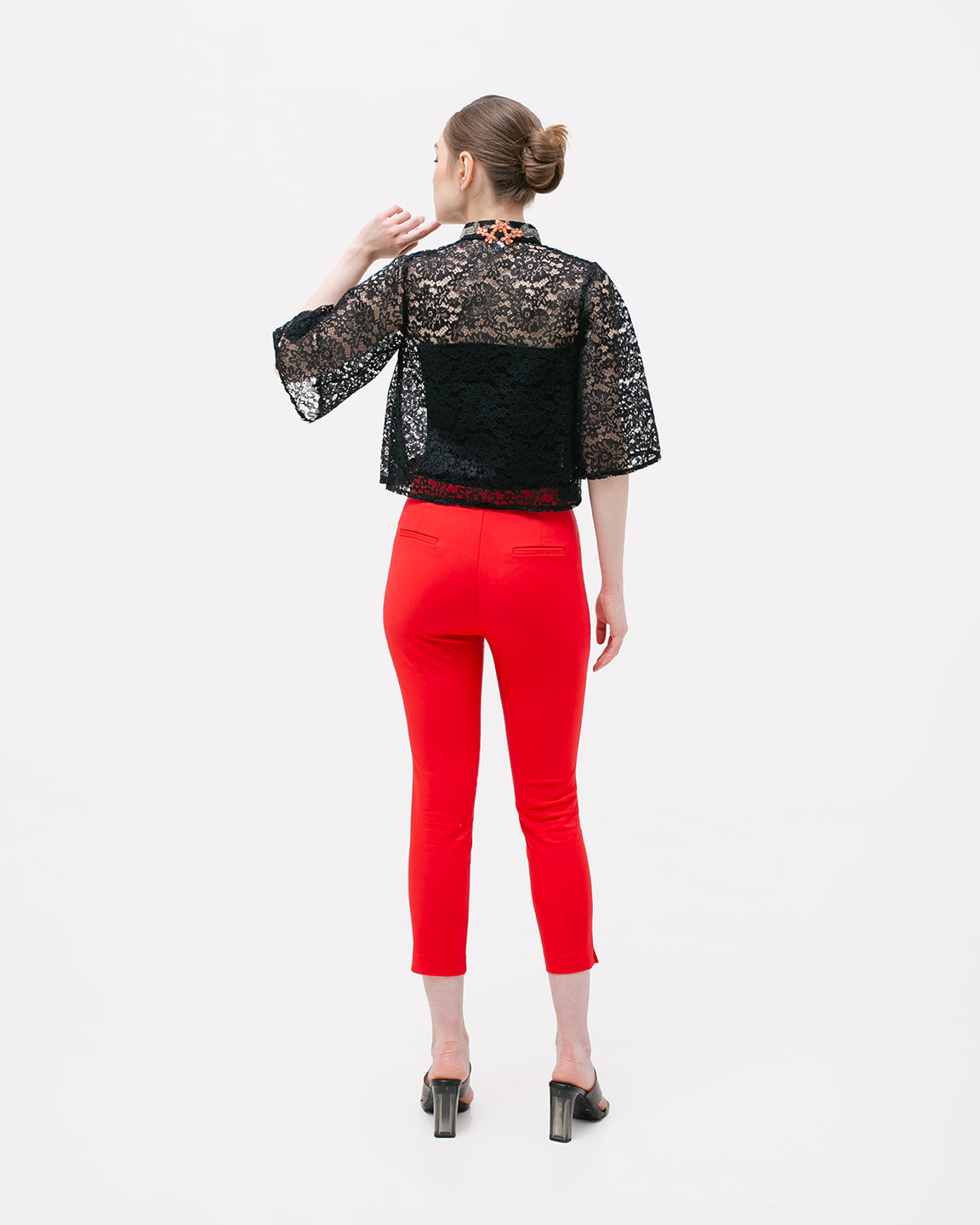 Top Flower Black Cheongsam Embroidery