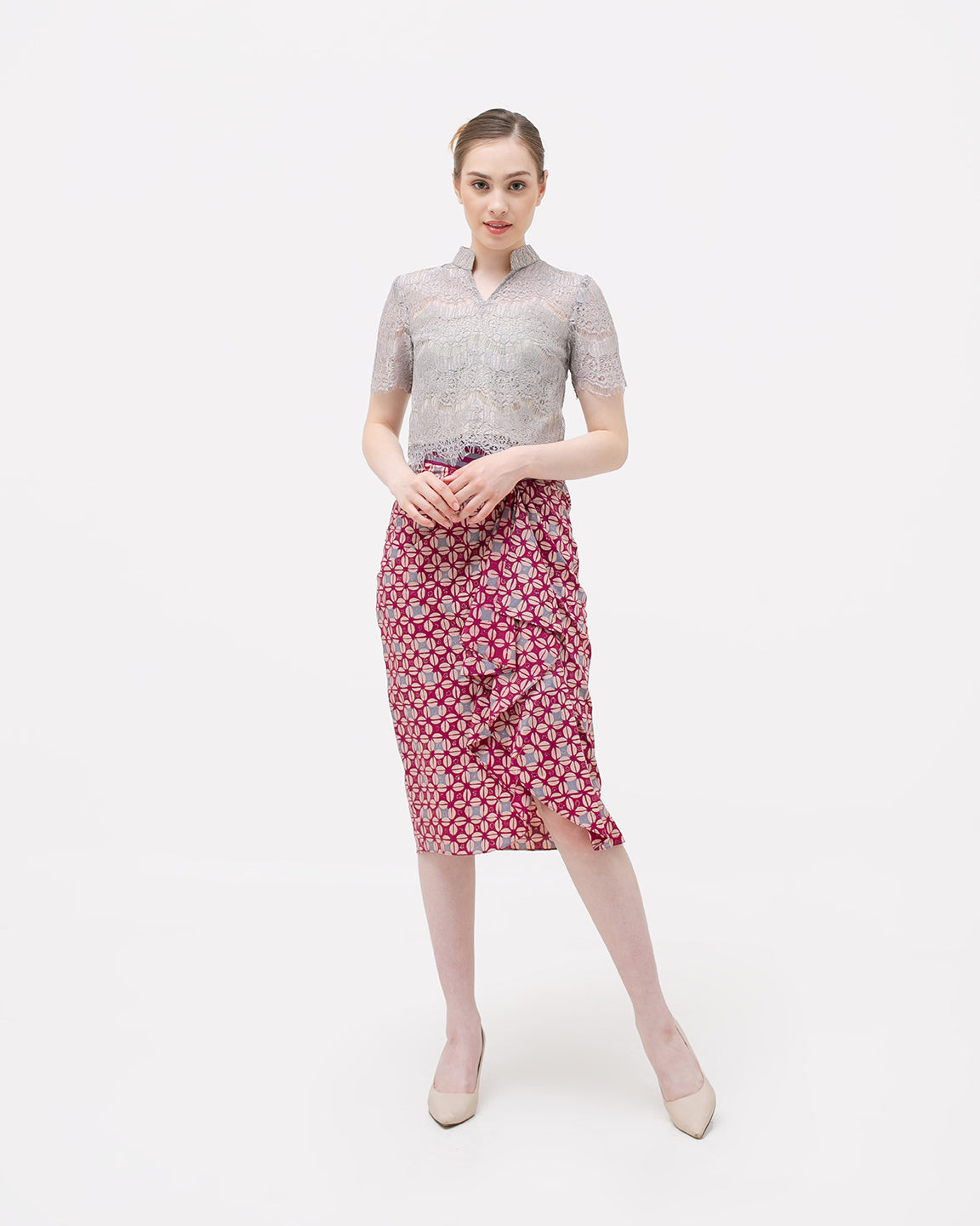 Dove Grey Maroon Bottom