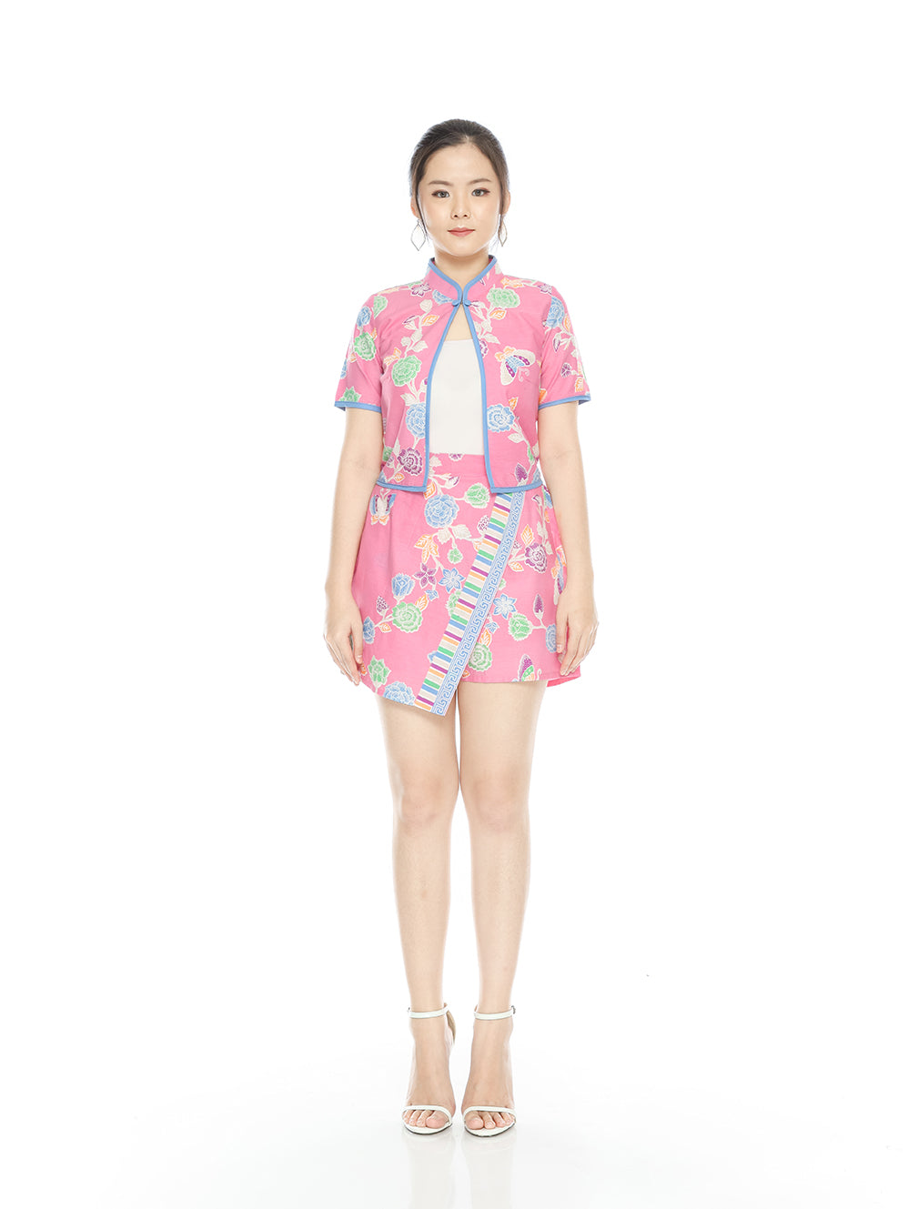 Girly Cheongsam Skort Pink