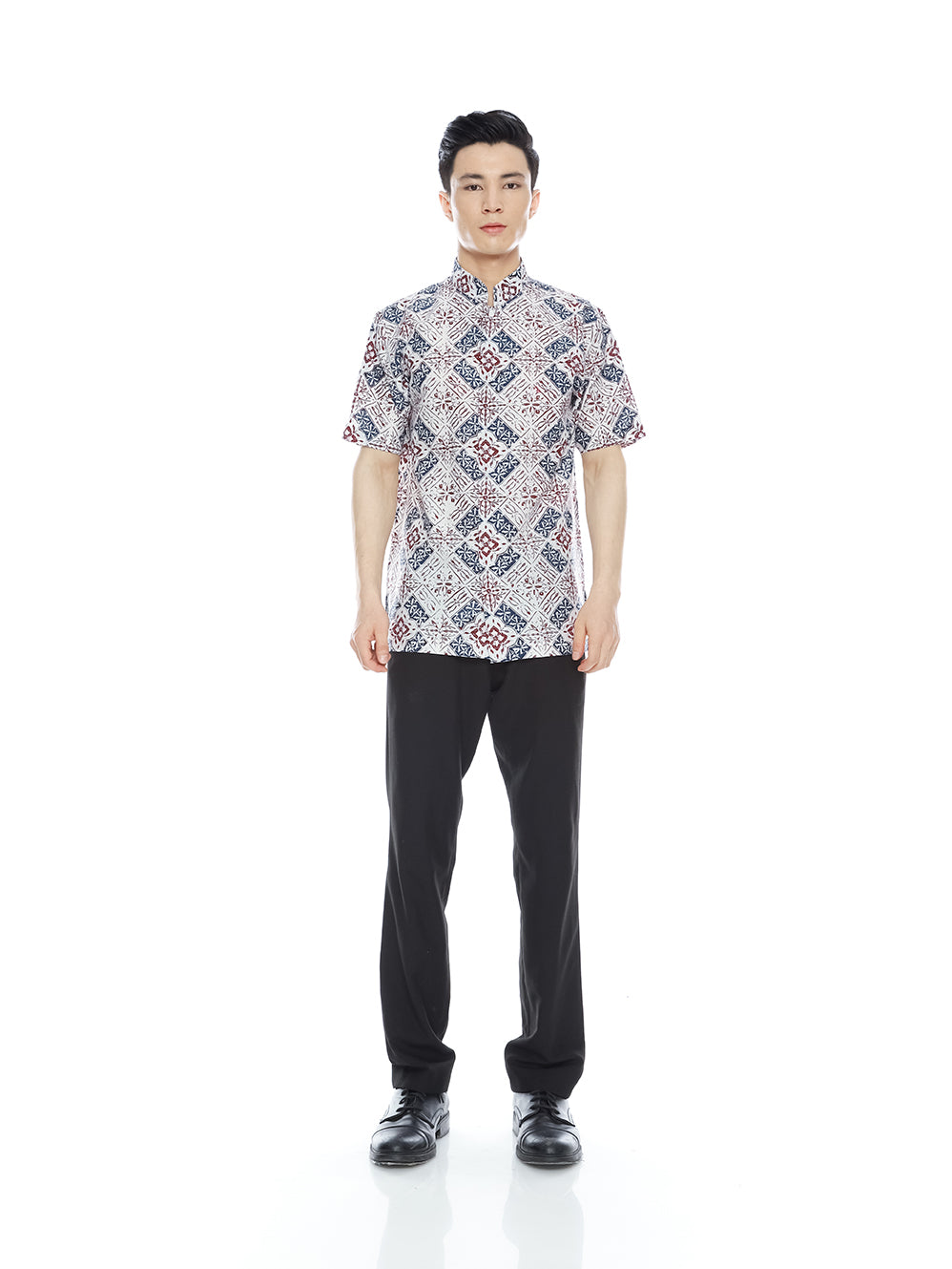 Grey Block Cheongsam Men Shirt