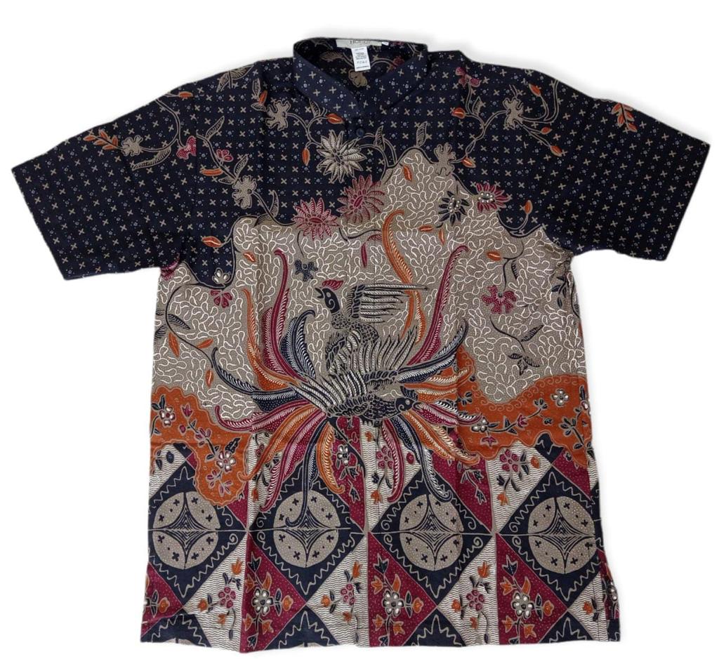 Men Shirt Black Maroon Triangle