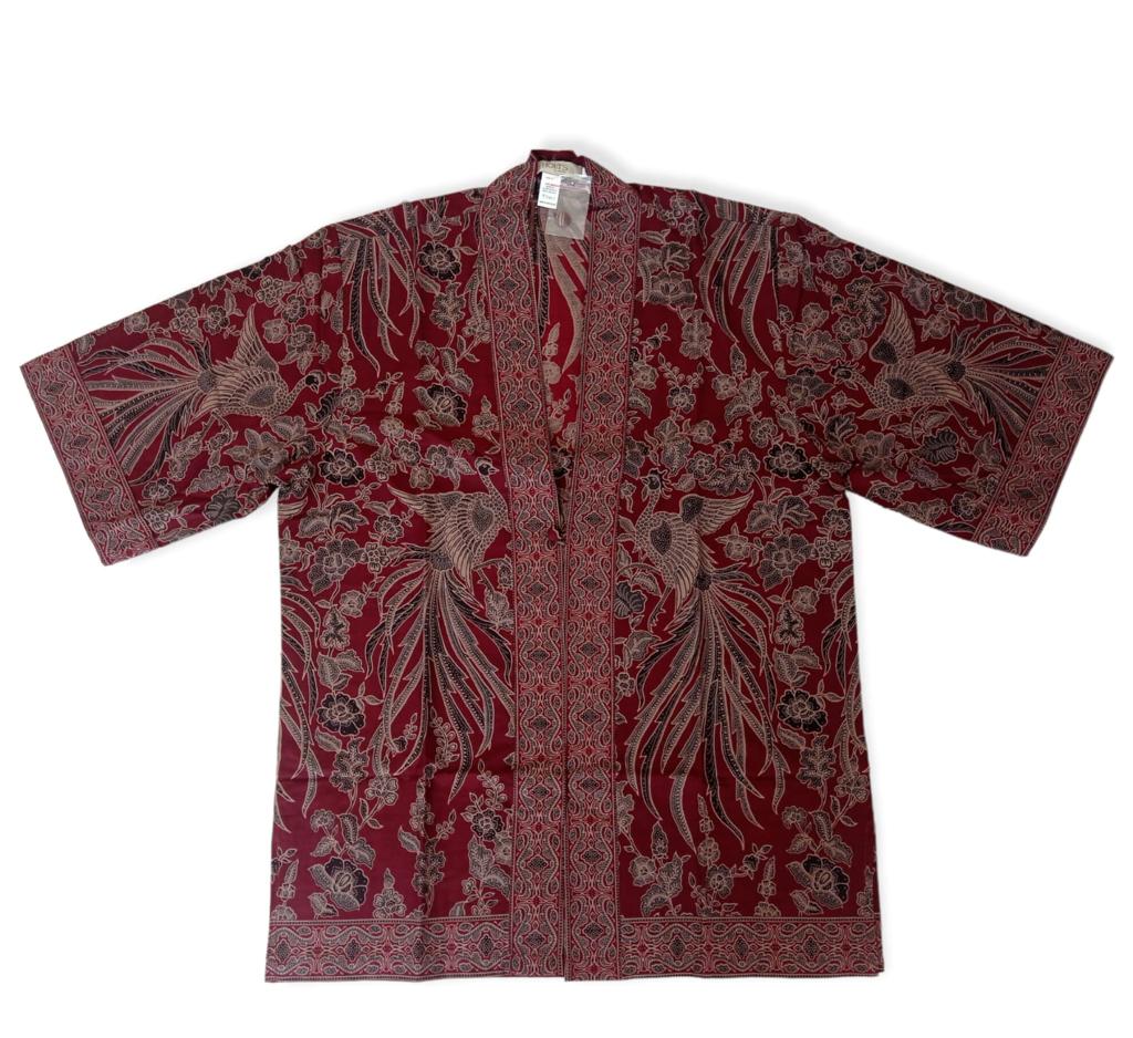 Men Maroon Alert Kimono