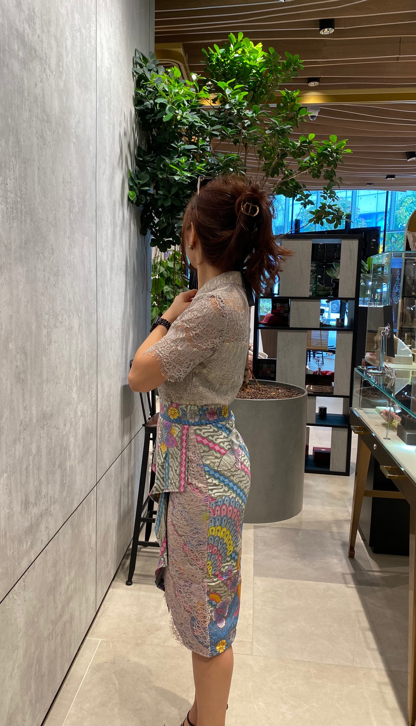 Dewi Sri Flower Blue Lace Skirt Bottom